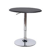 TEMPO KONDELA Barový stôl, s nastaviteľnou výškou, chróm/čierna, BRANY