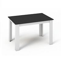TEMPO KONDELA Jedálenský stôl 120x80, DTD laminovaná/ABS hrany, Biela/Čierna, KRAZ
