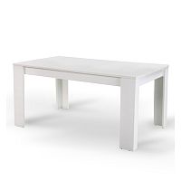 TEMPO KONDELA Jedálenský stôl, biely, 140x80 cm, TOMY