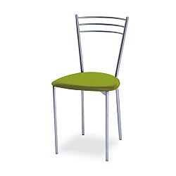 TEMPO KONDELA Chrómová stolička, zelená ekokoža/kov, LIANA