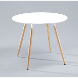 TEMPO KONDELA Jedálenský stôl, drevo + MDF, biela , MASINA