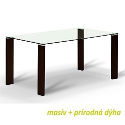 TEMPO KONDELA Jedálenský stôl, s tvrdeným sklom 12 mm, wenge, NEMEZ