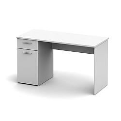 TEMPO KONDELA PC stôl, biela, EGON